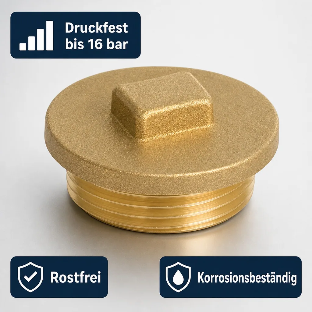 Messing Stopfen, Gewinde Stopfen 1 1/2 Zoll24