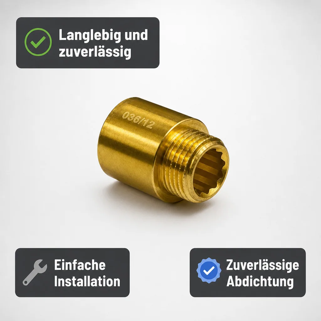 Hahnverlängerung, Messing Gewindefitting, 1 Zoll, 30mm