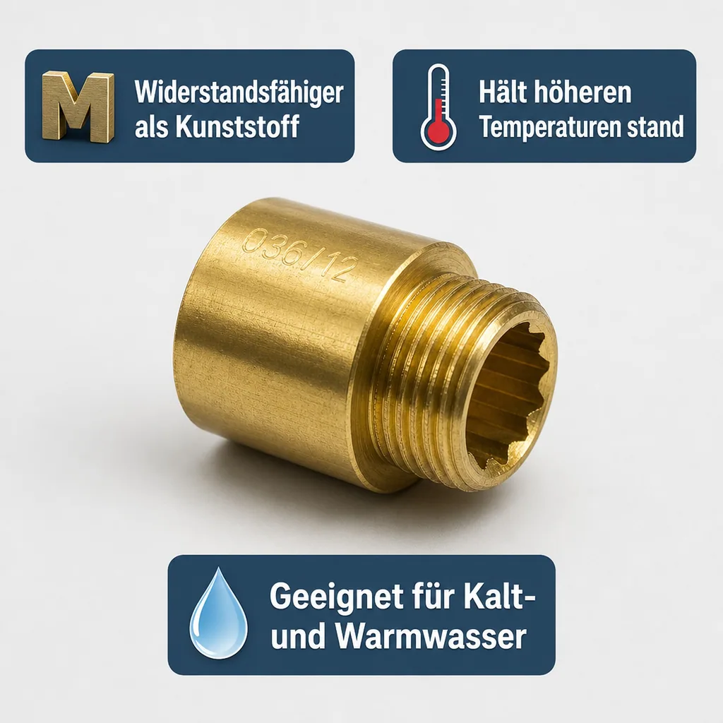 Hahnverlängerung, Messing Gewindefitting, 1 Zoll, 30mm