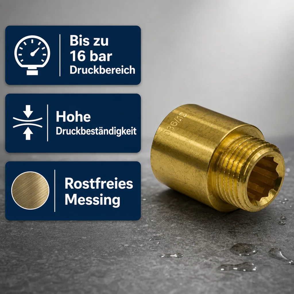 Hahnverlängerung, Messing Gewindefitting, 1 Zoll, 30mm