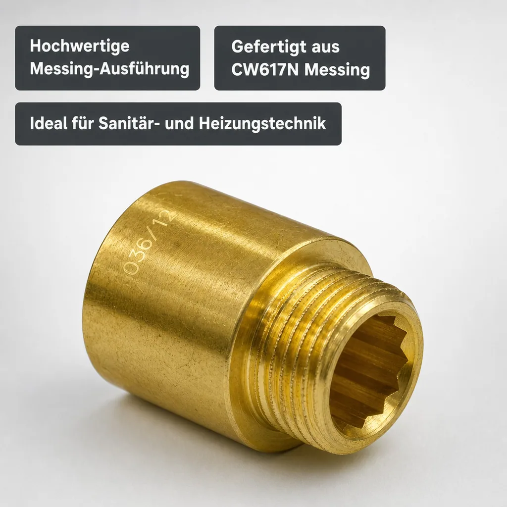Hahnverlängerung, Messing Gewindefitting, 1 Zoll, 30mm