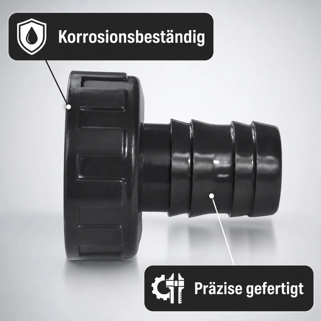 PVC Schlauchtülle mit Überwurfmutter 1½" IG x 40 mm
