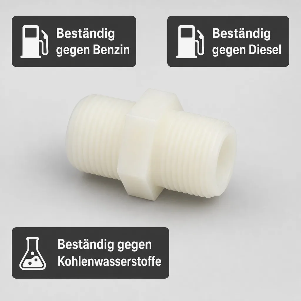 Schlauchverbinder Kunststoff Doppelnippel 1/2"