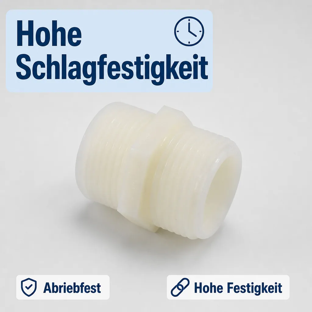 Schlauchverbinder Kunststoff Doppelnippel 1/2"