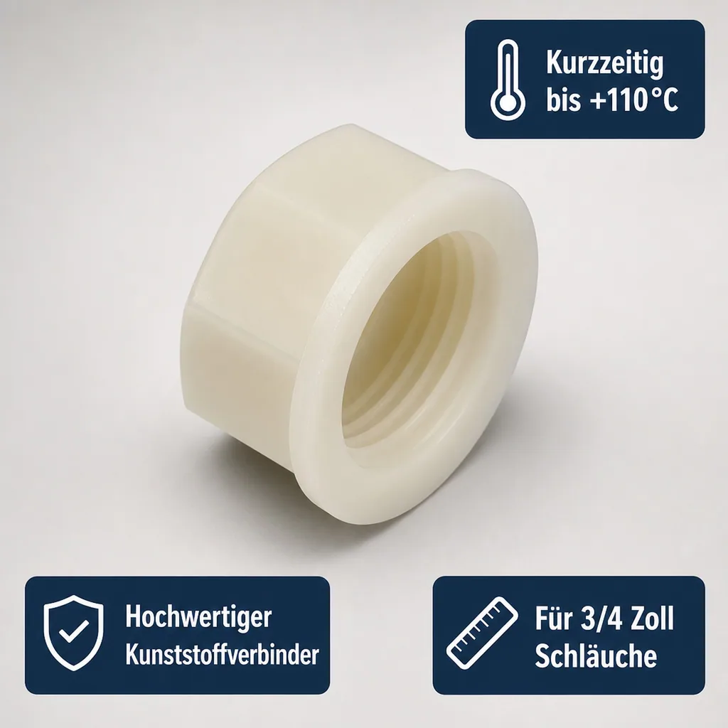 Schlauchverbinder Kunststoff Endkappe 3/4"