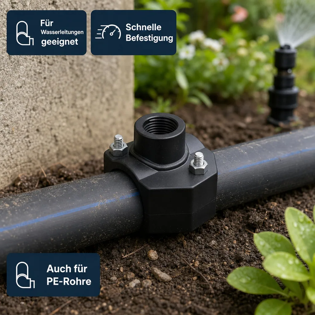 Anbohrschelle 32mm, PP Anbohrschelle, Wasserleitung Anbohren