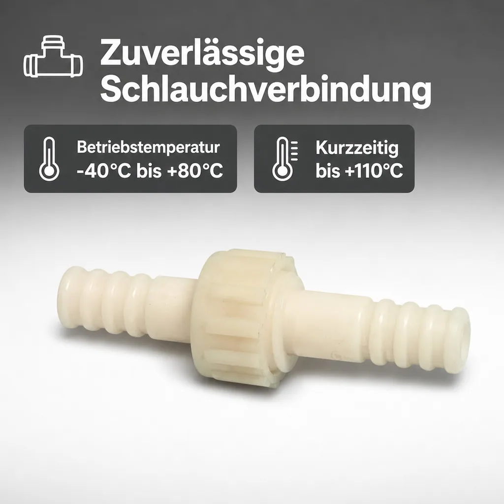 Schlauchverbinder Kunststoff 3/3 Kupplung Tülle 16 mm