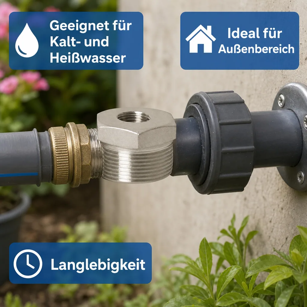Edelstahl Reduzierstück, Gewindefitting Edelstahl, 1" AG x 3/4" IG, V4A, Reduzierverbinder