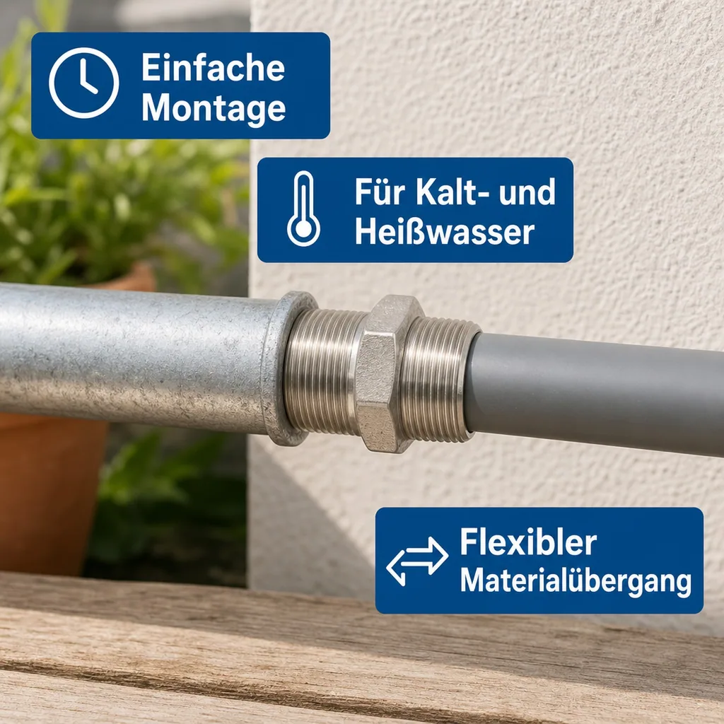Edelstahl Reduziernippel, Gewindefitting Edelstahl, 1 1/4" AG x 1" AG