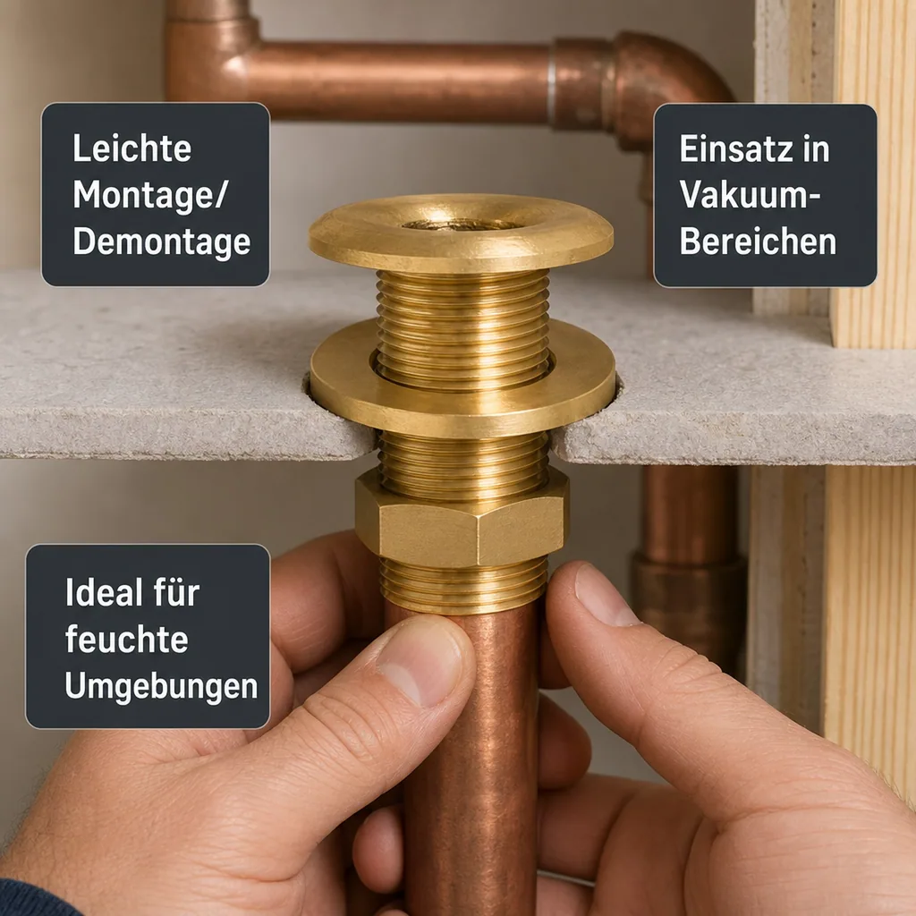 Messingfitting, Gewindefitting Messing, Durchgangsverschraubung 1 1/2" AG