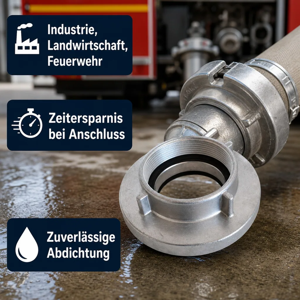 Storz Kupplung, Feuerwehrkupplung, B Kupplung, Festkupplung, mit Innengewinde