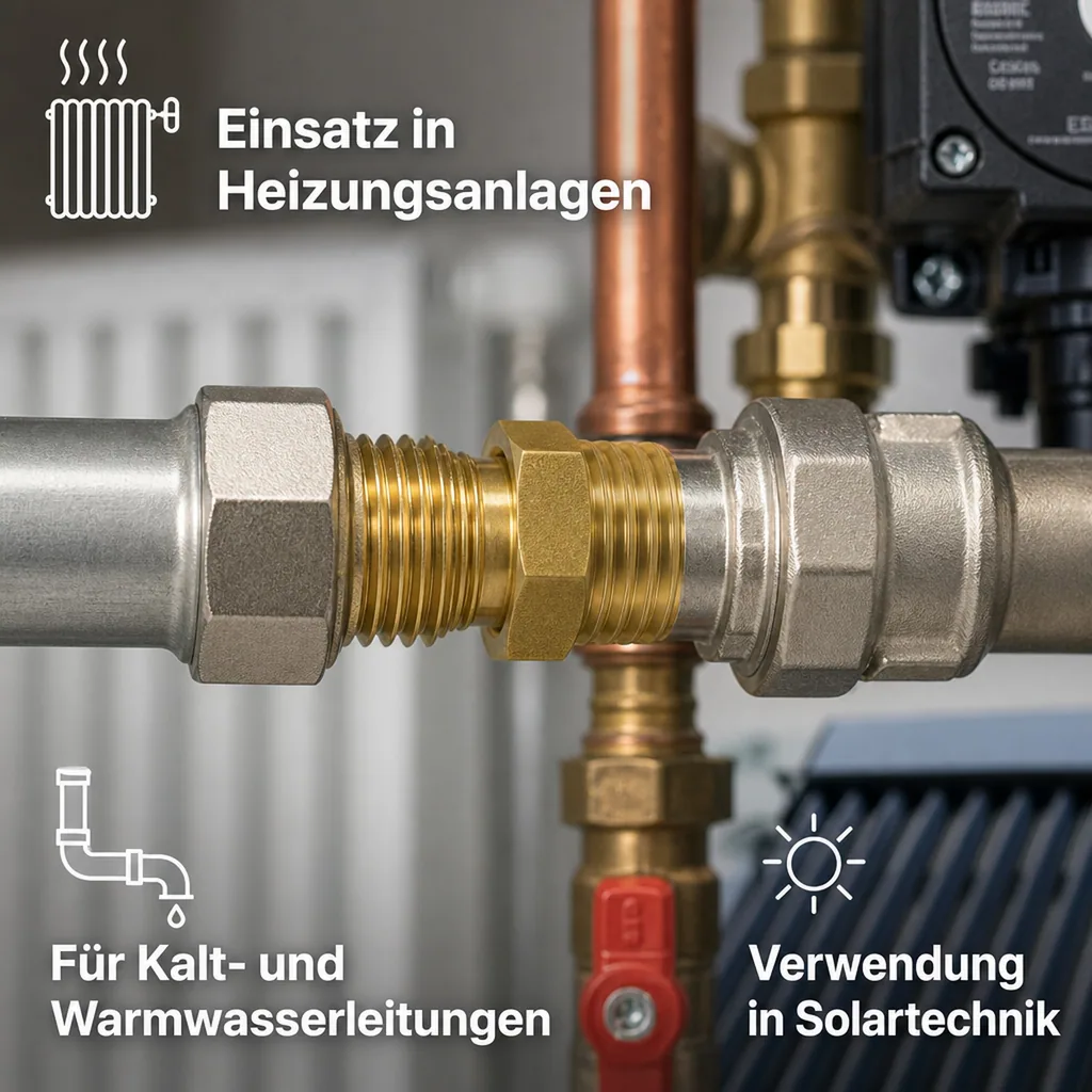 Gewindefitting Messing Reduzierstück 1 1/2" AG x 1/2" IG