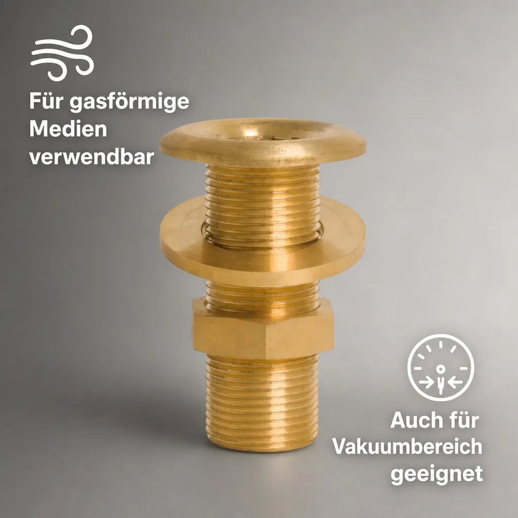 Gewindefitting Messing Durchgangsverschraubung 1/2" AG