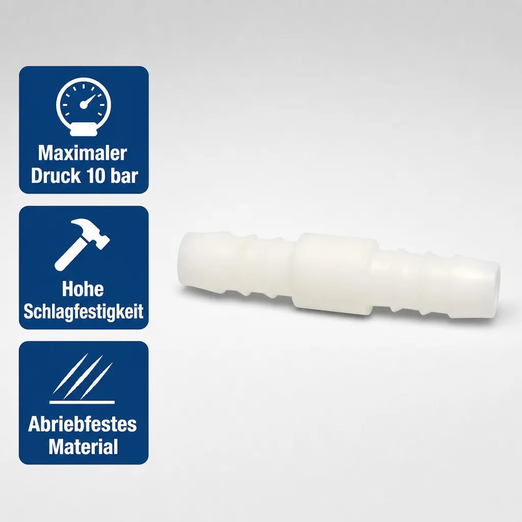 Schlauchverbinder 14mm, Kunststoff Schlauchverbinder, Tülle