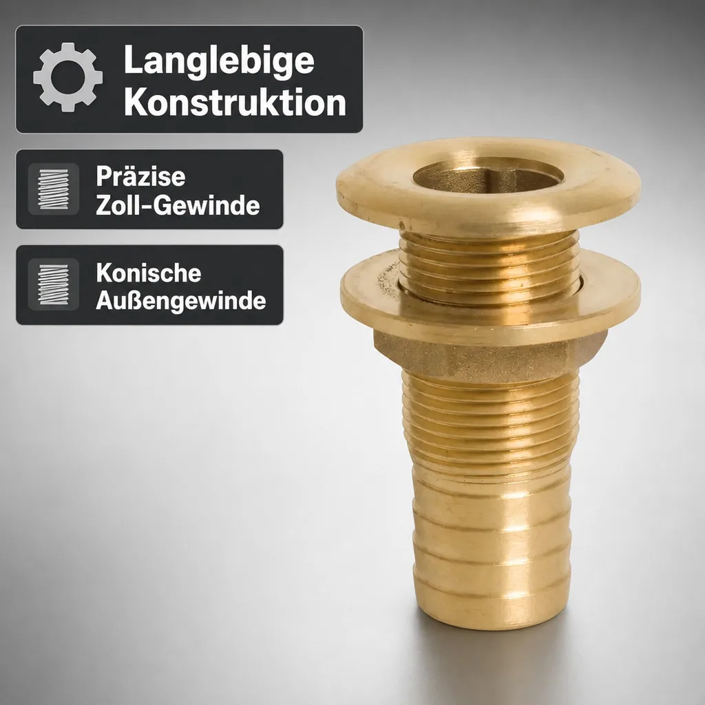 Gewindefitting Messing Durchführung 24 mm Schlauchtülle x 3/4" AG