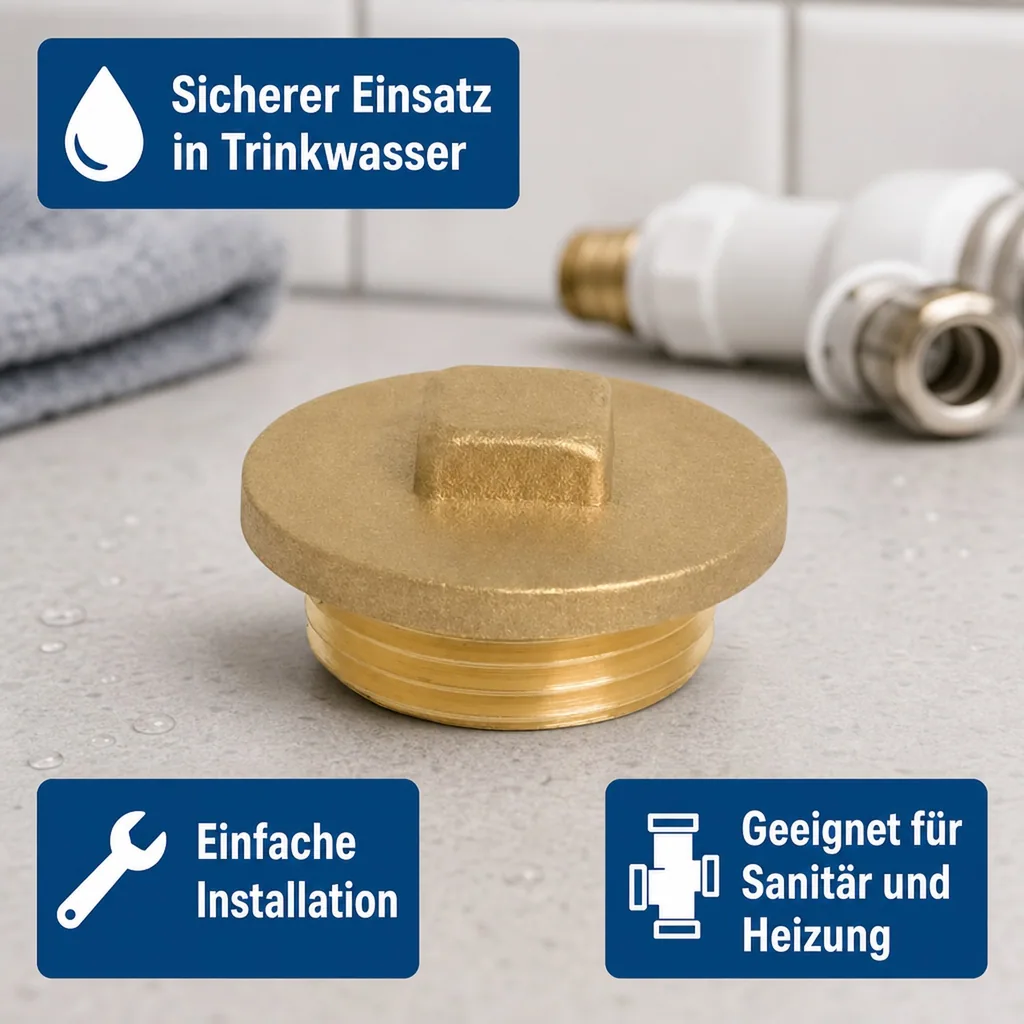Messing Stopfen, Gewinde Stopfen, 3/4 Zoll, Heizung, Wasserleitung