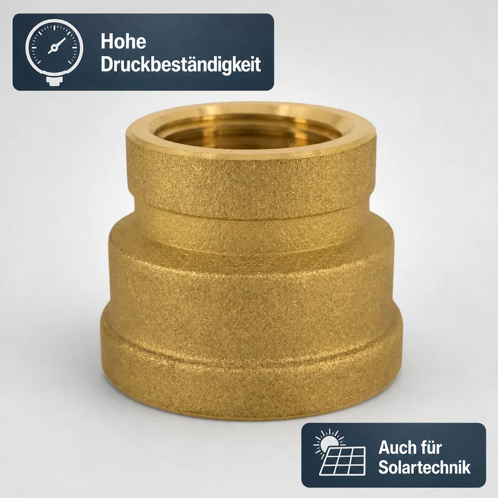 Messing Muffe reduziert, Gewindefitting 2" IG x 1 1/2" IG