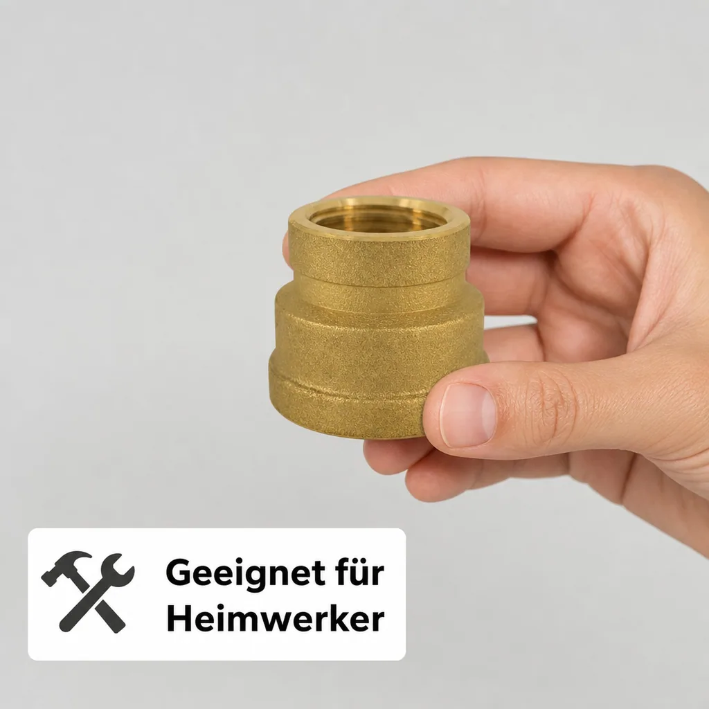 Messing Muffe reduziert, Gewindefitting 2" IG x 1 1/2" IG