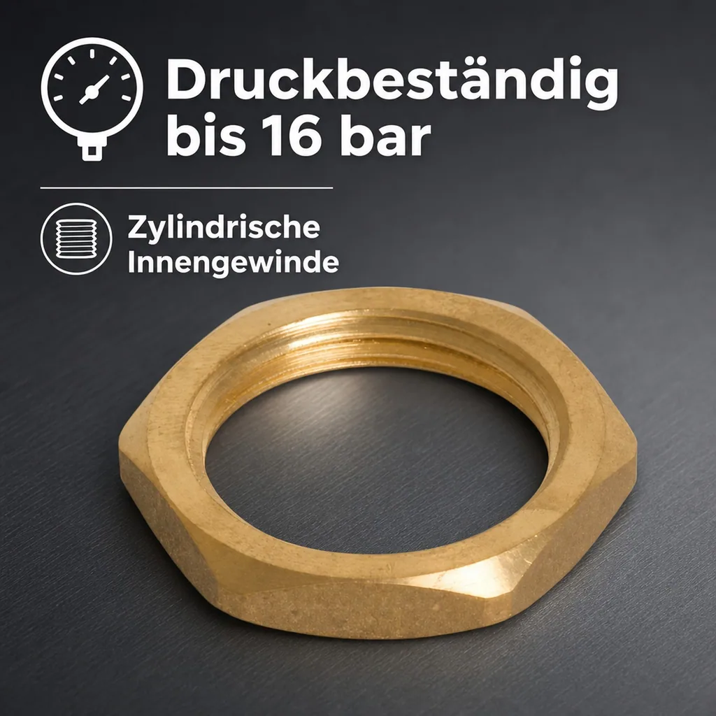 Gewindefitting Messing Gegenmutter 3/8" IG