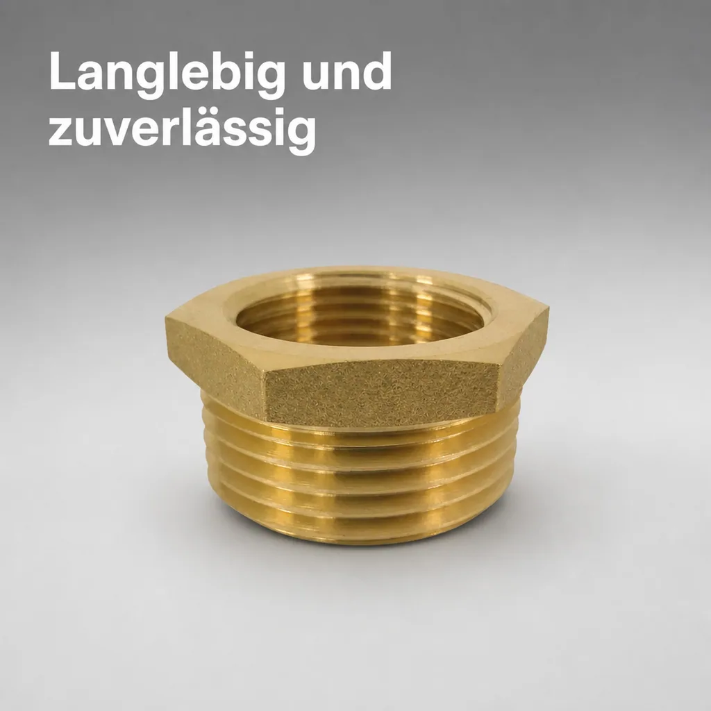 Messing Reduzierstück, Gewindefitting, 1/2 Zoll auf 3/8 Zoll, AG/IG