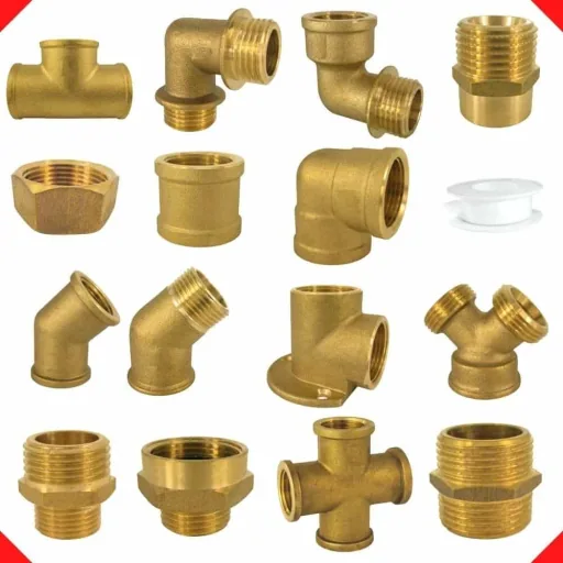 Winkelstück 3/8 Zoll, Messing Gewindefitting, 90 Grad
