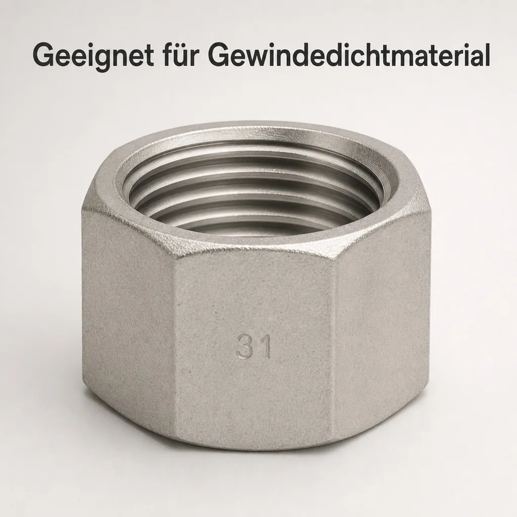 Gewindefitting Edelstahl Kappe 3/4" IG 10bar