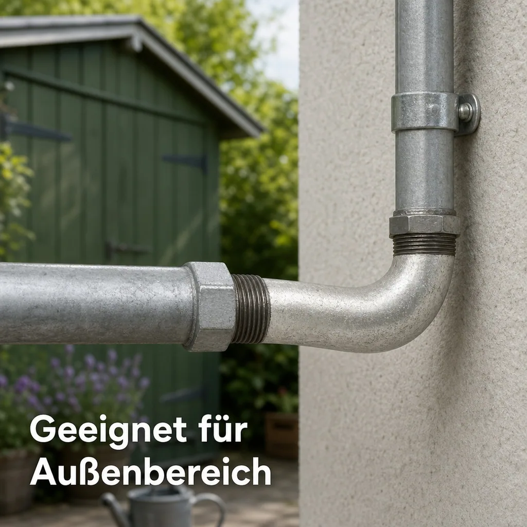 Gewindefitting Temperguss Bogen 90° 1/2 Zoll