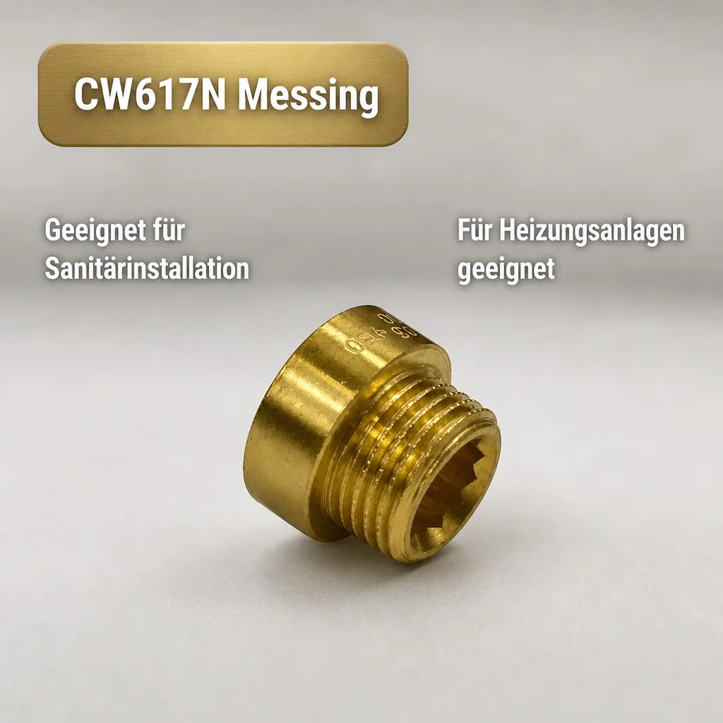 Gewindefitting Messing Hahnverlängerung 3/4" AG x 3/4" IG 15 mm