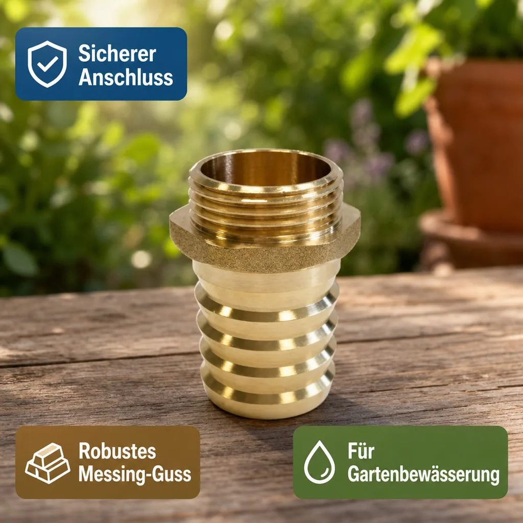 Schlauchstutzen Messing 3/4" AG - 19 mm