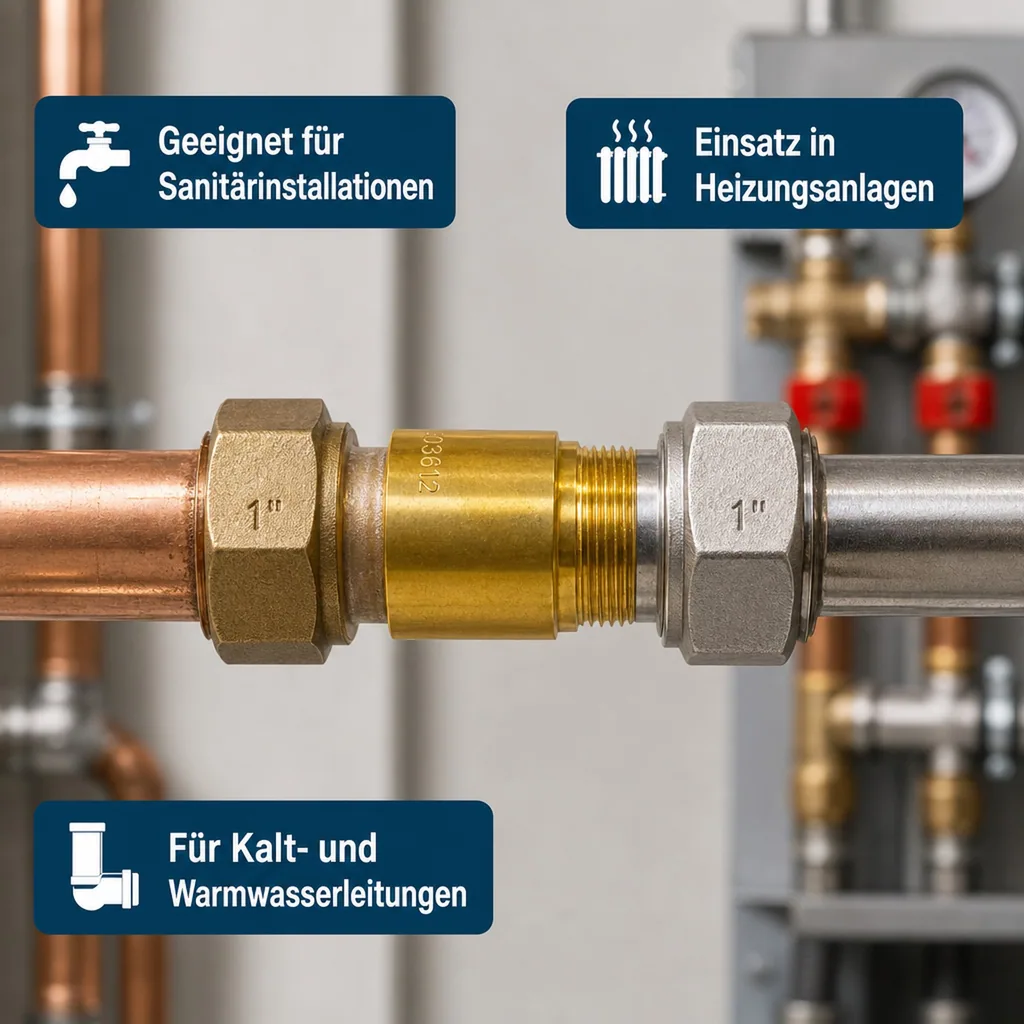 Gewindefitting Messing Hahnverlängerung 1" AG x 1" IG 20 mm