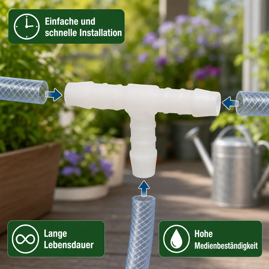 Schlauchverbinder Kunststoff T-Stück 12 mm
