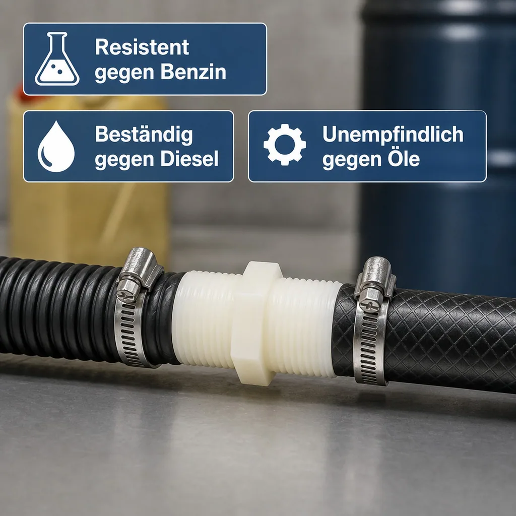 Schlauchverbinder Kunststoff Doppelnippel 1"