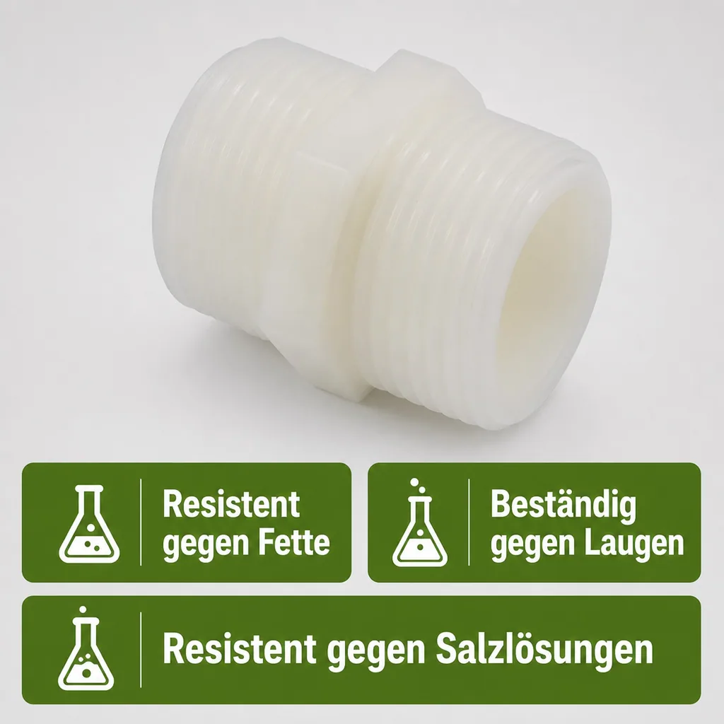 Schlauchverbinder Kunststoff Doppelnippel 1"
