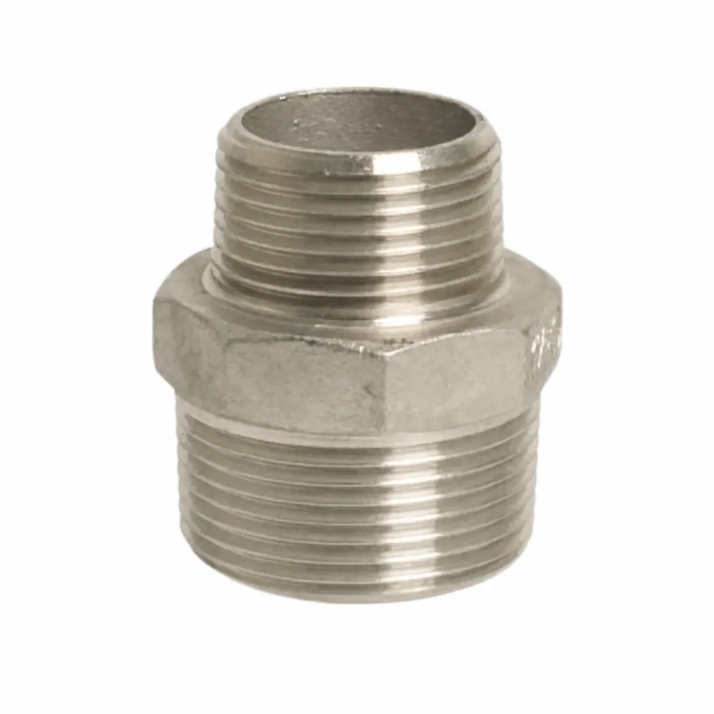 Edelstahl Reduziernippel, Gewindefitting 1" x 1/2"