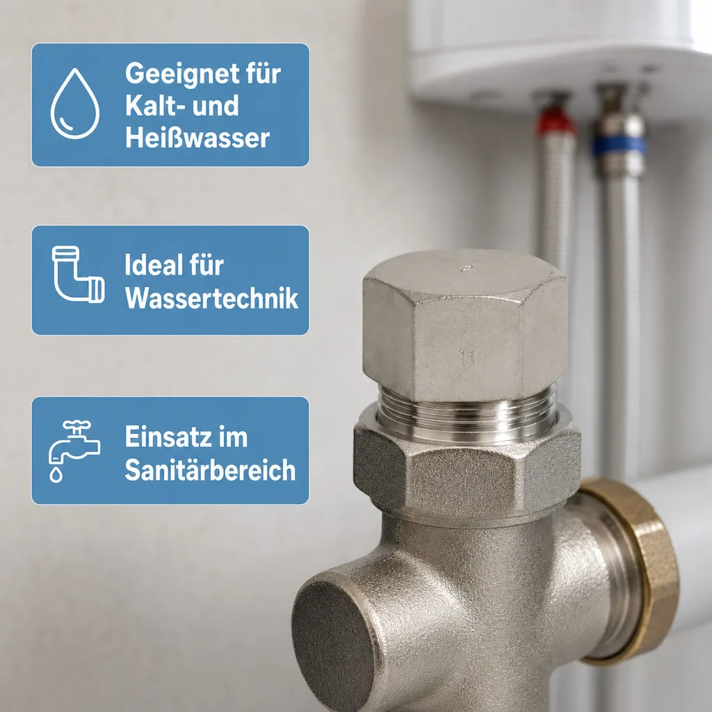 Edelstahl Kappe, Gewindefitting Edelstahl 1 1/4 Zoll, V4A