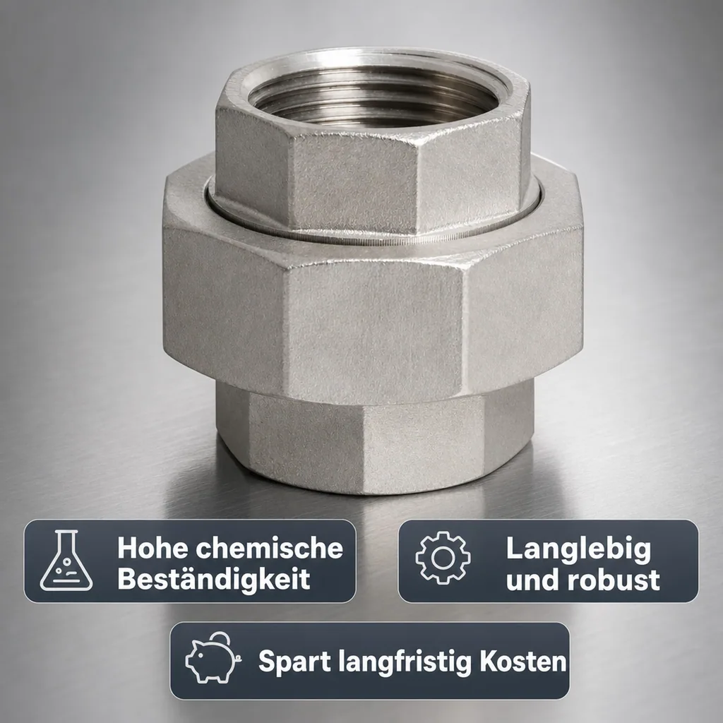 Gewindefitting Edelstahl 3/8", Edelstahl Verschraubung Innengewinde, V4A