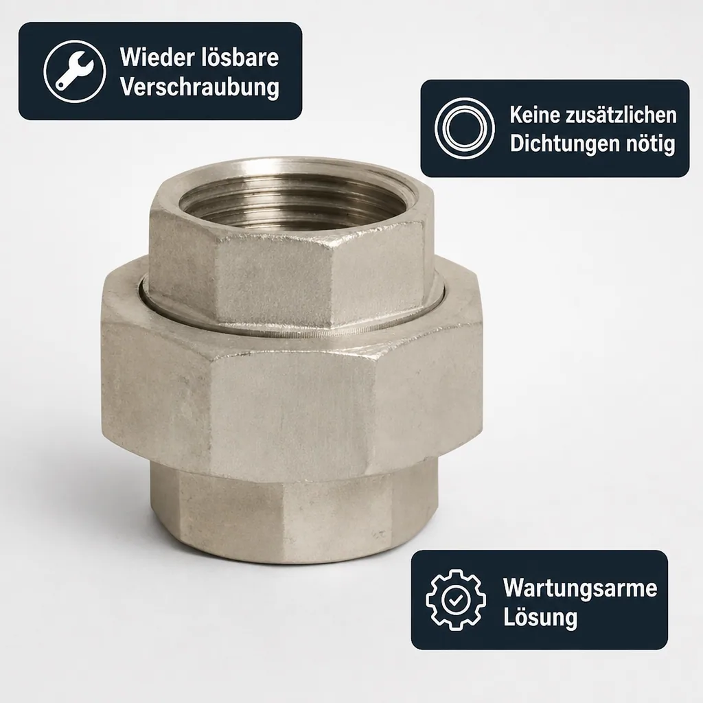 Gewindefitting Edelstahl 3/8", Edelstahl Verschraubung Innengewinde, V4A