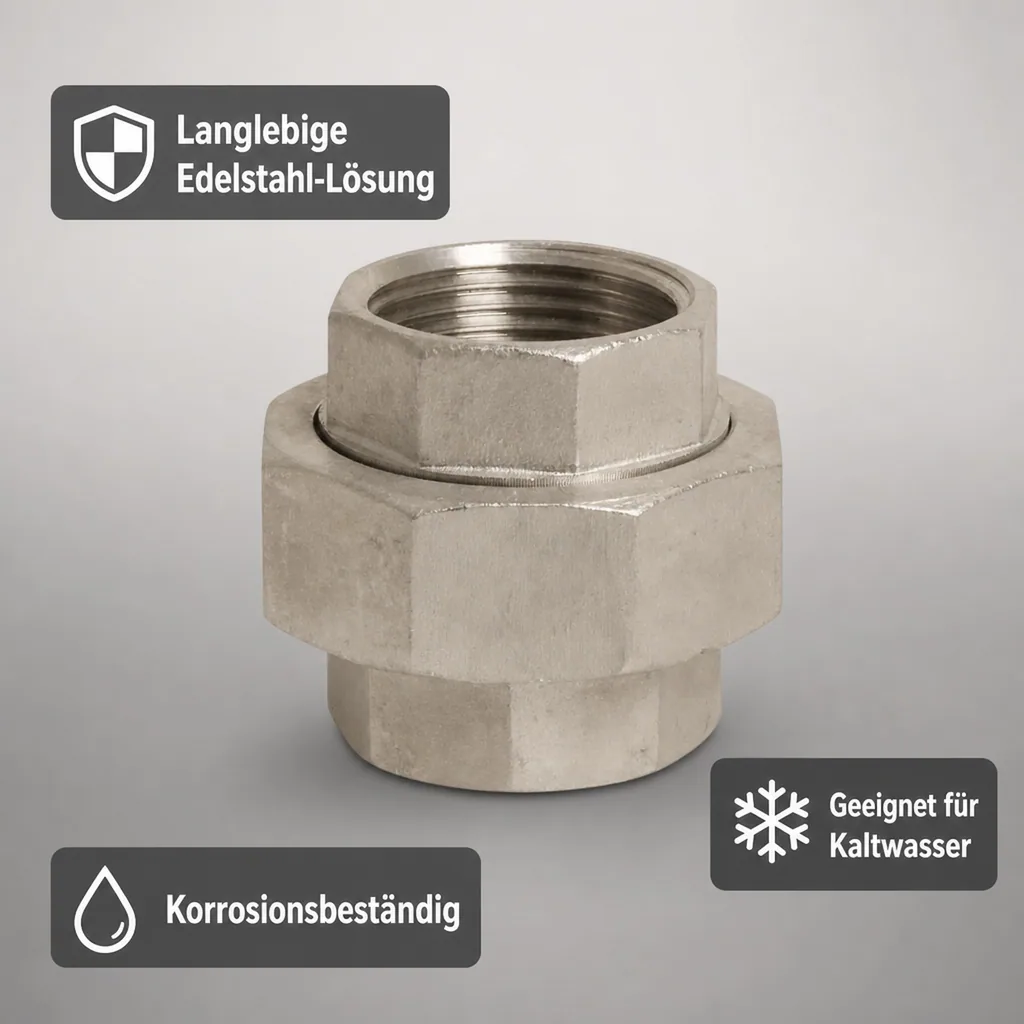 Edelstahl Verschraubung, 1 1/4 Zoll, Gewindefitting Edelstahl