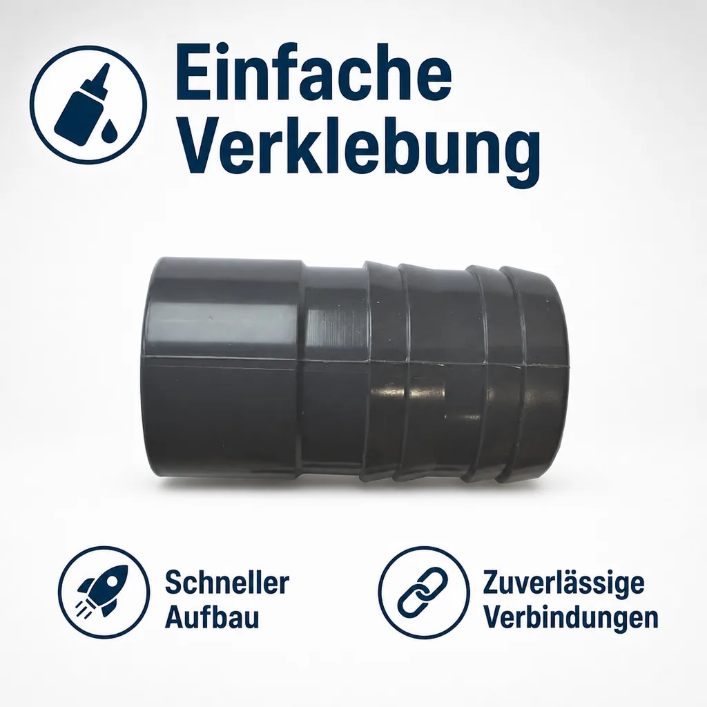 PVC Fittings, Klebefitting, Schlauchtülle 40mm
