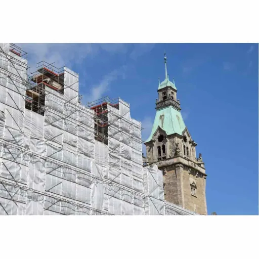 Gitterplane für Gerüste 2,00 x 45 m 200 g/m² Weiss/Transluzent