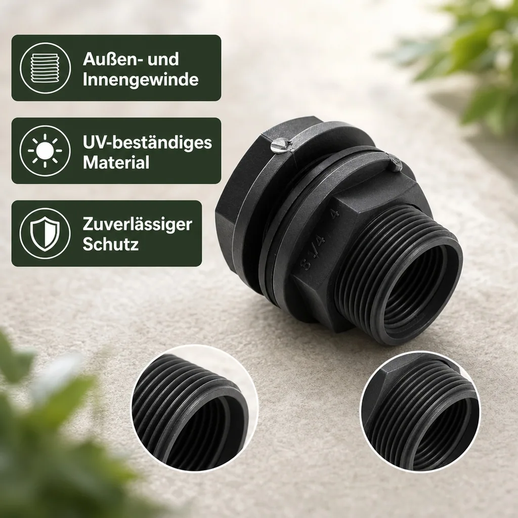 PVC Durchführung, Tankdurchführung, Klebemuffe 40, PN10