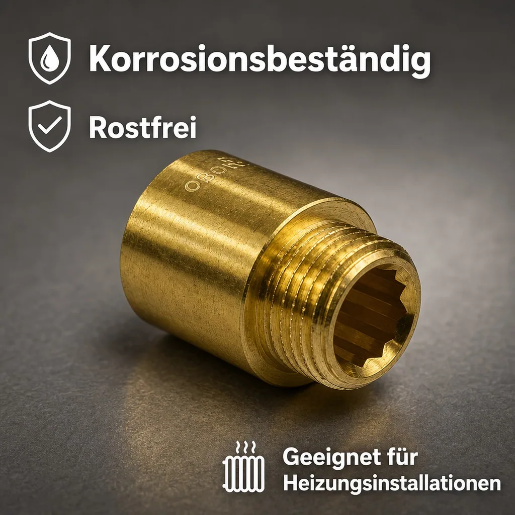 Messingfitting Hahnverlängerung, Gewindefitting 1 1/4 Zoll