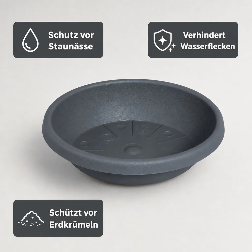 Blumentopfuntersetzer, Pflanzuntersetzer CYLINDRO, Ø 25cm, anthrazit