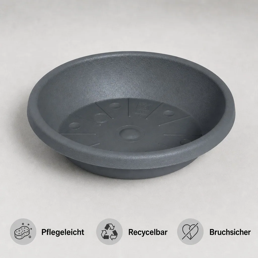 Blumentopfuntersetzer, Pflanzuntersetzer CYLINDRO, Ø 25cm, anthrazit