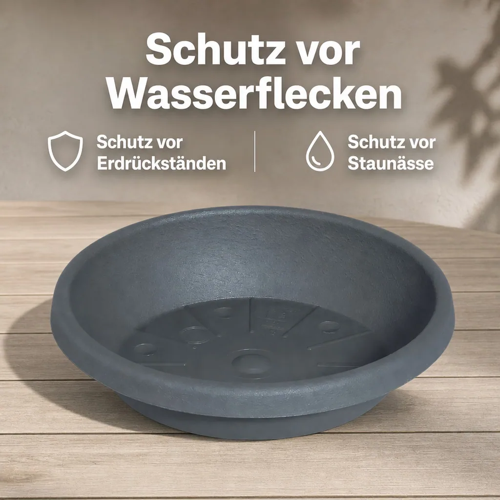 Blumentopfuntersetzer, Pflanzenuntersetzer Kunststoff, anthrazit, Ø 41cm
