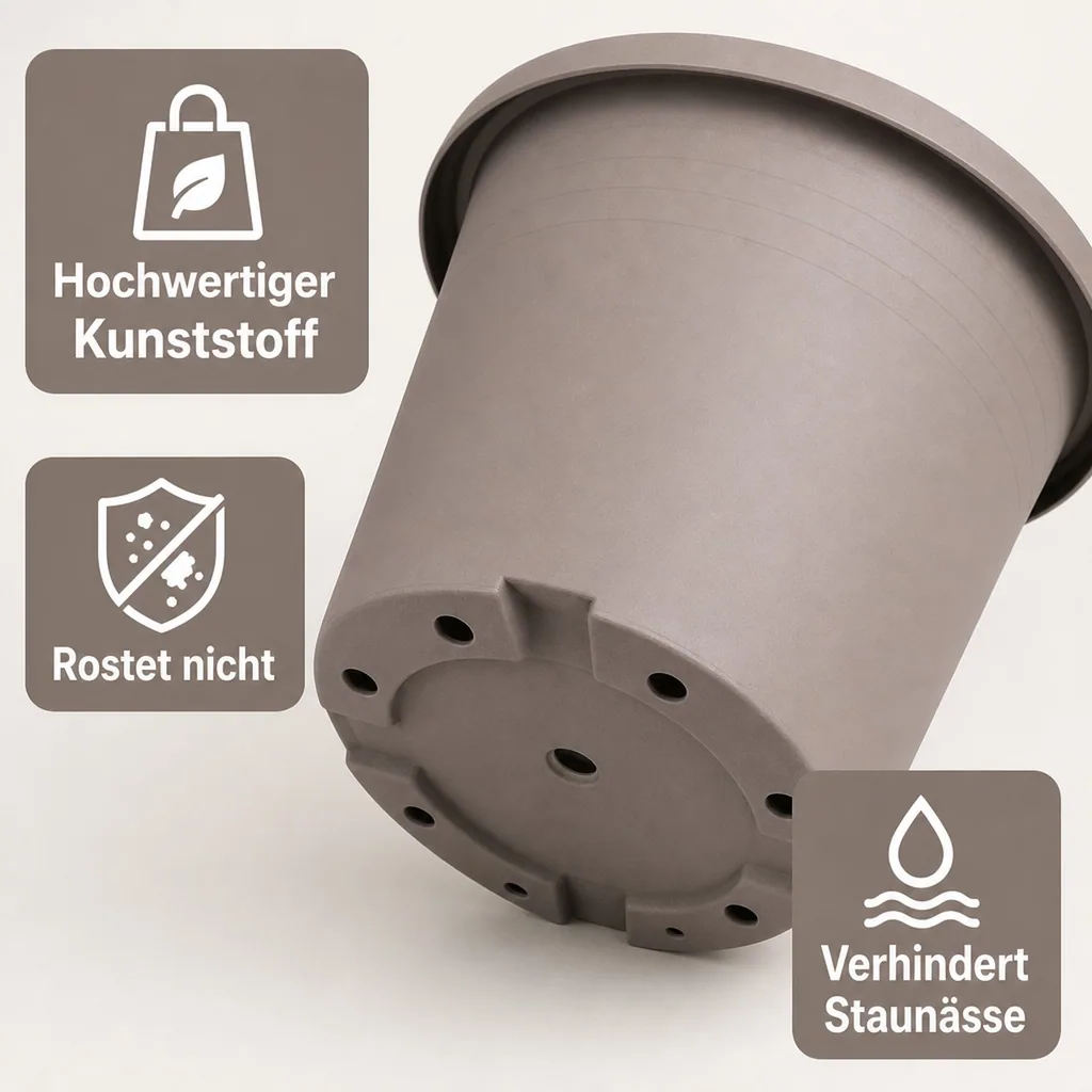 Blumentopf, Pflanztopf CYLINDRO, Ø 35 cm, taupe