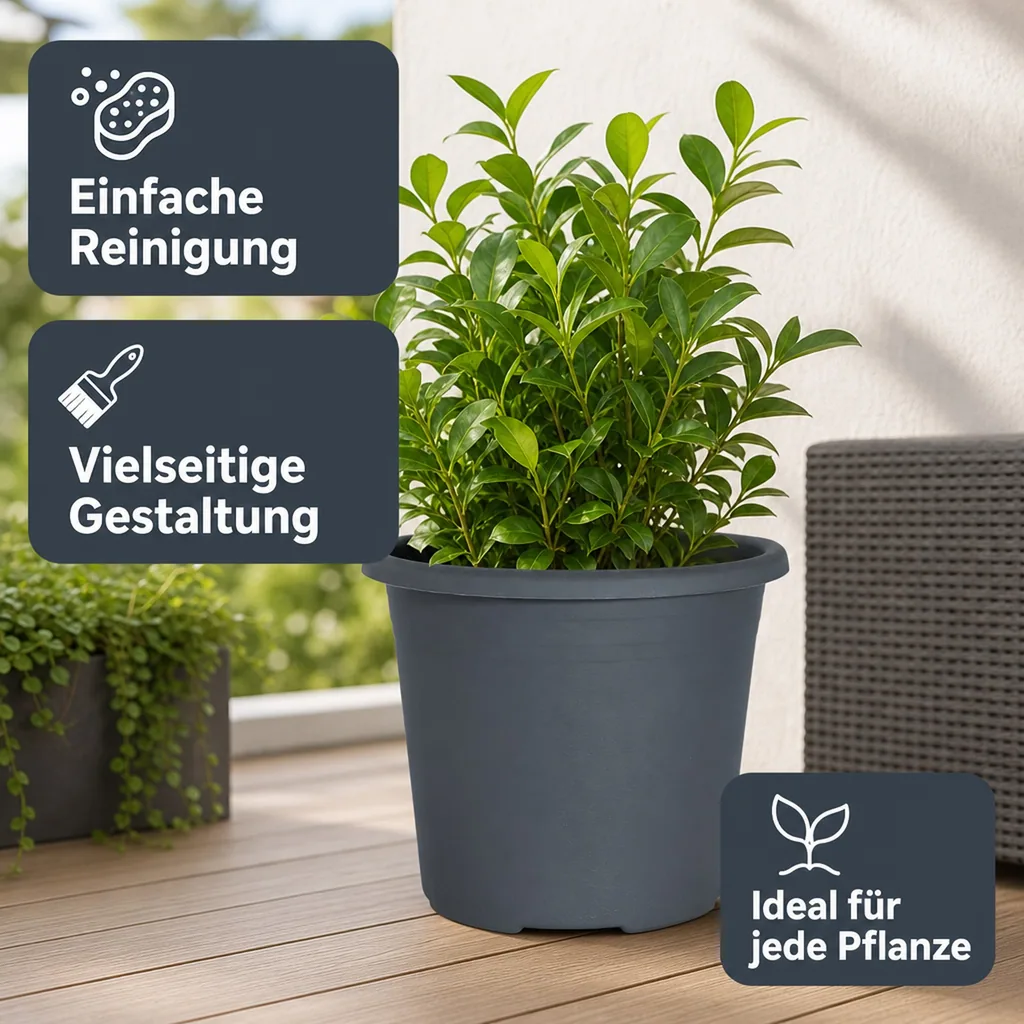 Blumentopf CYLINDRO ca. Ø 16 cm, 1,4 Liter, anthrazit