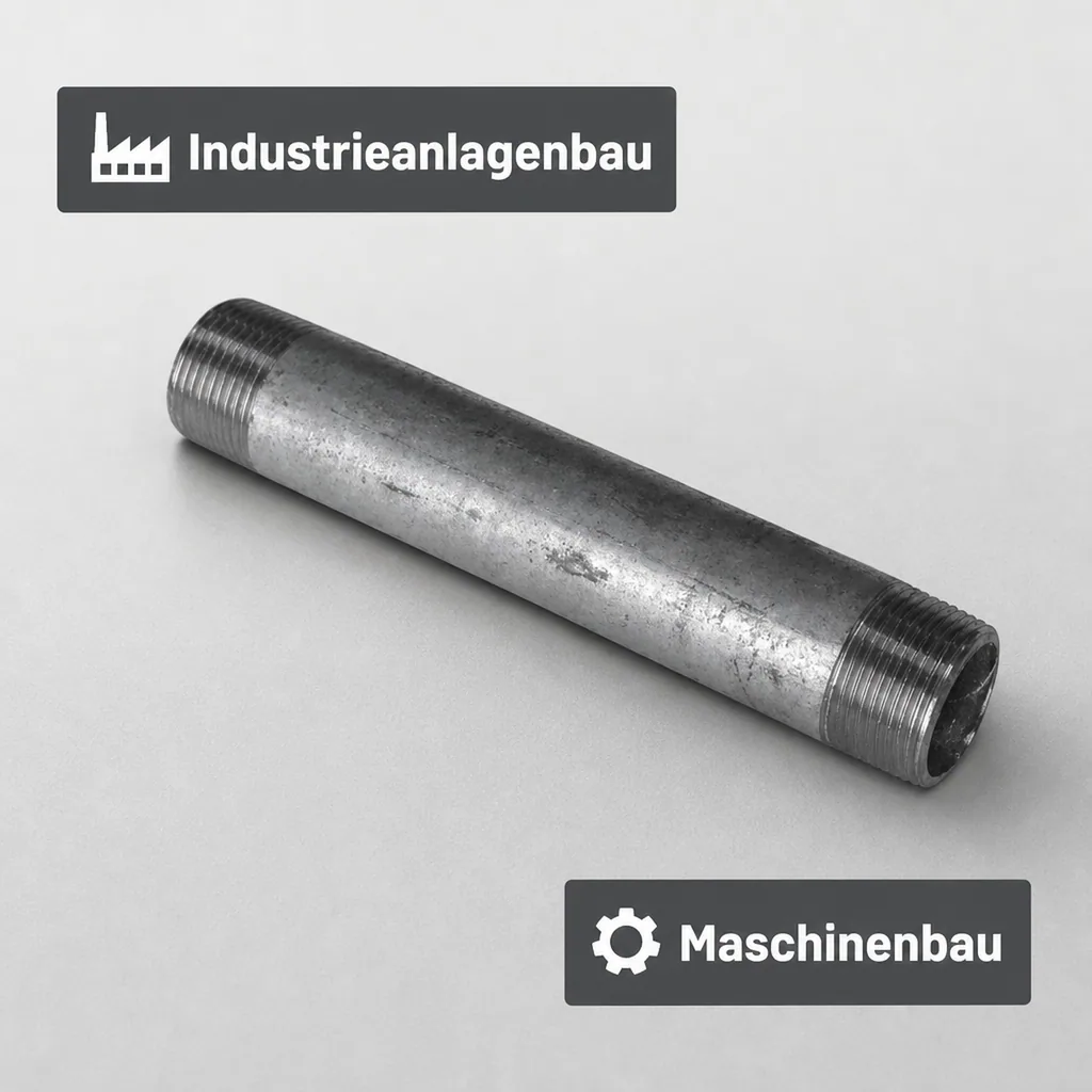 Gewindefitting Rohrnippel verzinkt 1/4" AG x 1/4" AG 100 mm