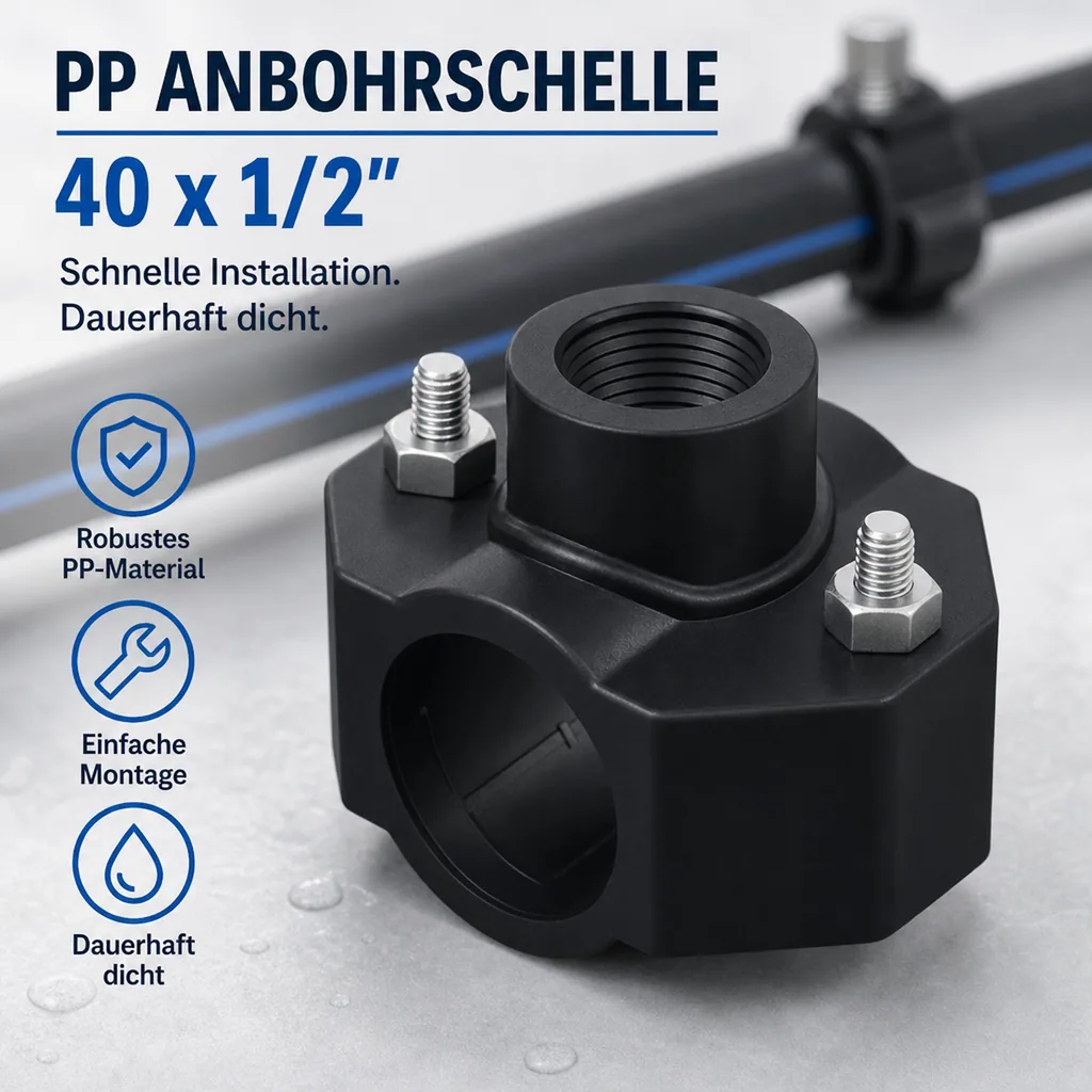 PP Anbohrschelle 40 x 1/2"