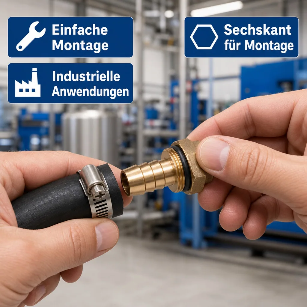 Messing Schlauchtülle mit O-Ring 3/4" AG 20 mm